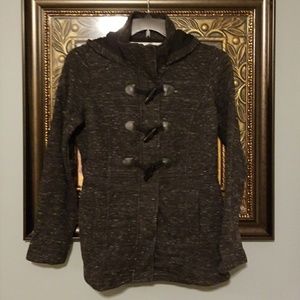 Sebby marbled dk gray sweatshirt jacket NWT AS